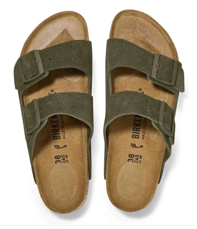 BIRKENSTOCK Sage Green Suede Arizona Sandals